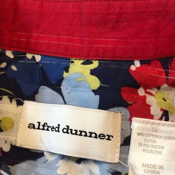 Vintage Alfred Dunner Floral Print Blouse Shirt Size 10 - Picture 2 of 8